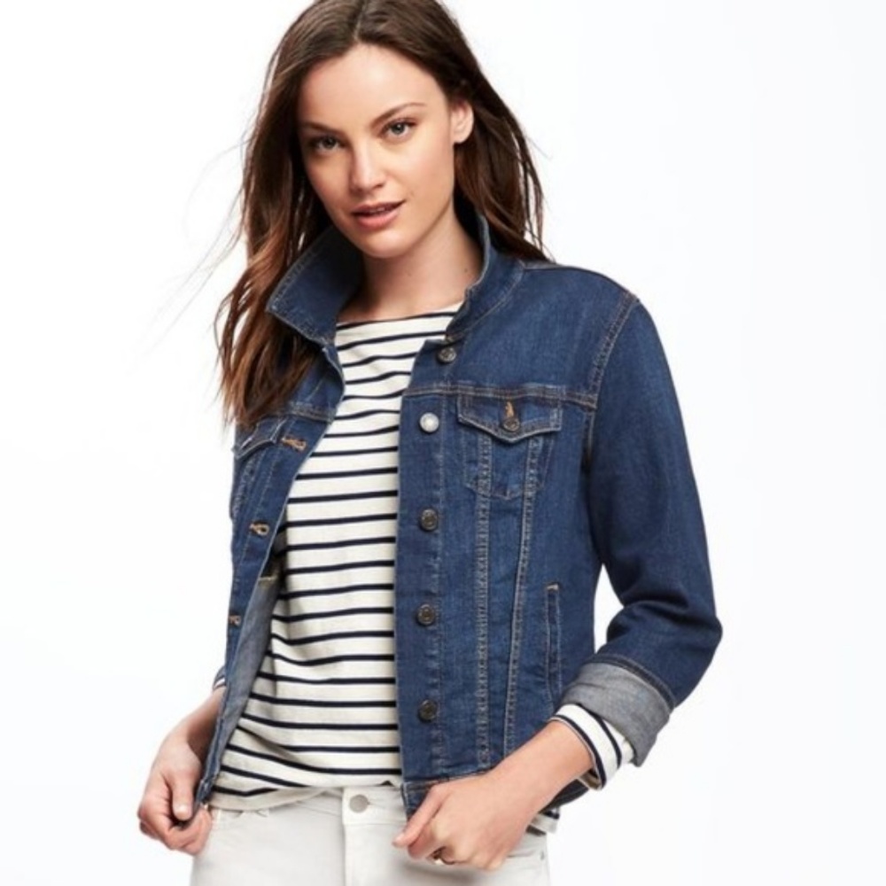 Old Navy jean denim jacket button front trucker